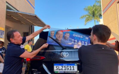 O deputado estadual Gerson Claro, atual presidente da ALEMS, deu o pontapé inicial em sua campanha com um adesivaço na capital sul-mato-grossense, atraindo diversas lideranças políticas e apoiadores.